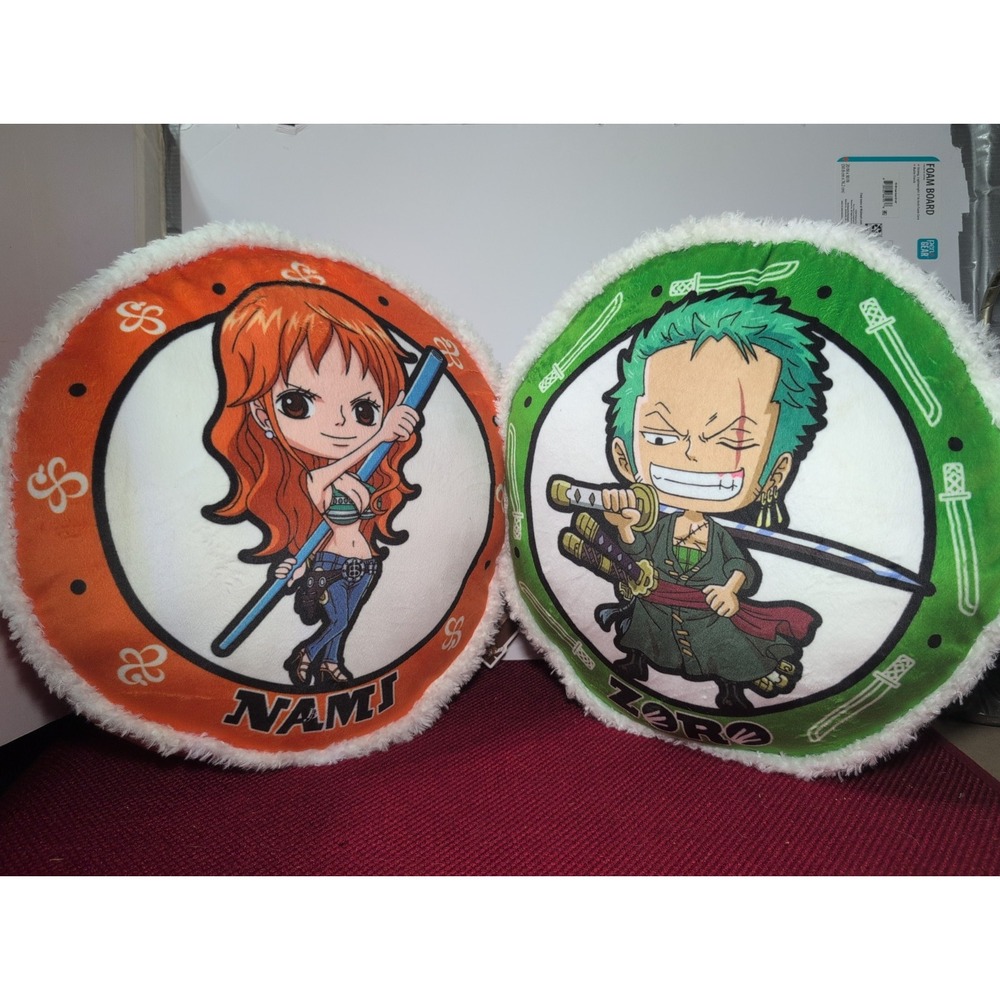 Zoro and Nami One Piece Anime Collectible Large Cushion Pillow 16" Hand Warmer